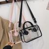 Clear Waterproof Handbag Transparent PVC Jelly Bag for Women Shoulder Messenger Purse for Beach Travel Tote and Shopping