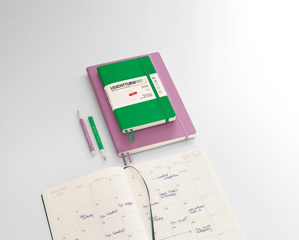Leuchtturm 2026 Dusty 372785 Ноябрь Официально Импортированный Планировщик, B5, Ежемесячный, Мягкий, Розовый, (Начинается в 2025),