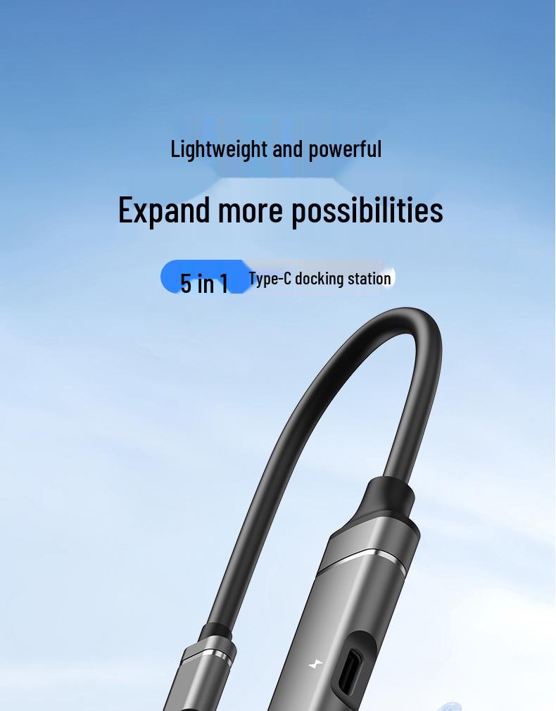 Многофункциональная док-станция расширения Type-C: USB 3.0 хаб для мыши, клавиатуры, U-диска и OTG-конвертации.