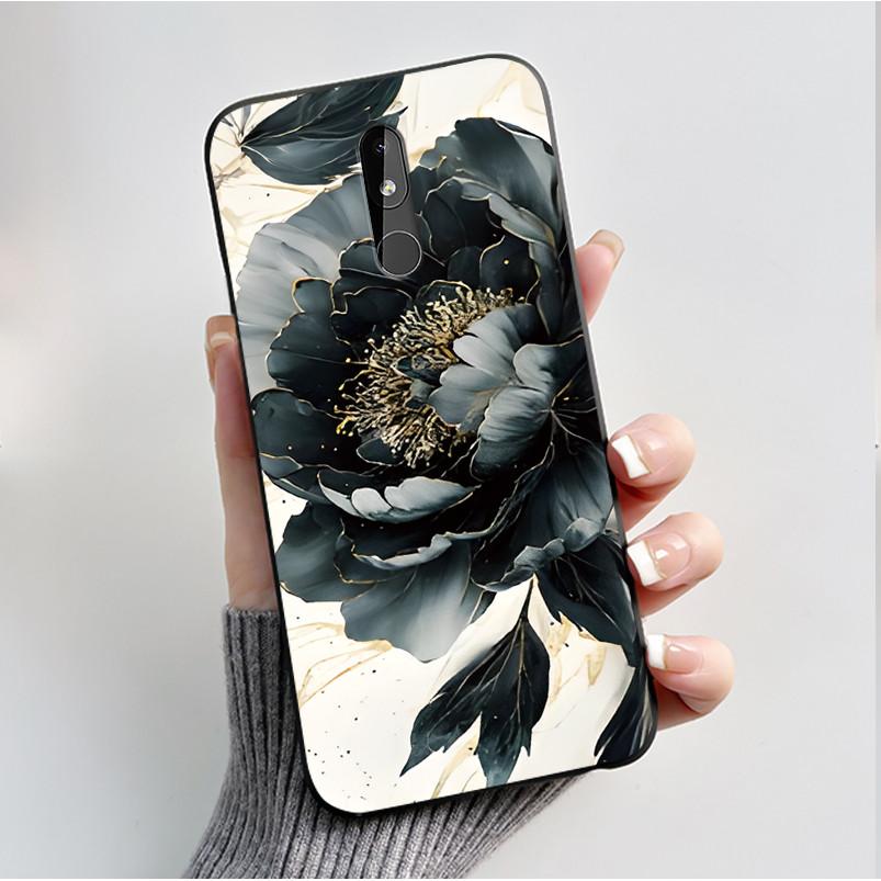 Чехол для телефона Nokia 3.2 TA-1156 TA-1159 TA-1164 Nokia 4.2 TA-1157 Чехол Модный Бабочки Цветы Тонкий Черный Мягкий Силиконовый Чехол