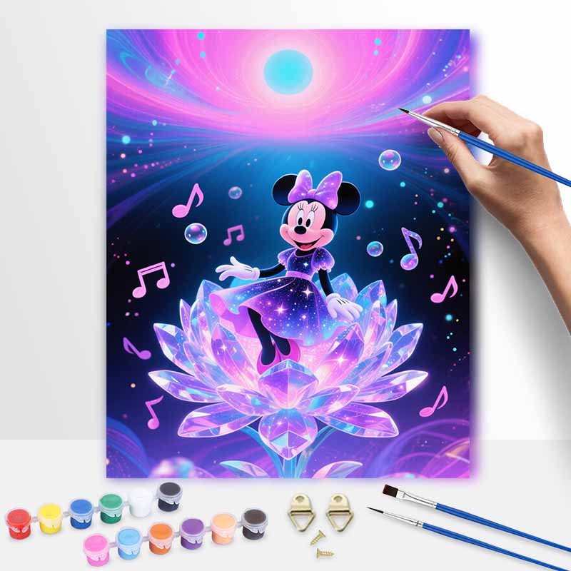 Disney Микки Маус галактика музыкальный цветок цифровая масляная живопись набор для рисования своими руками домашний декор