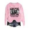 Women's Fashion Round Neck Pullover Top Long Sleeve Tee Printed Sweatshirt