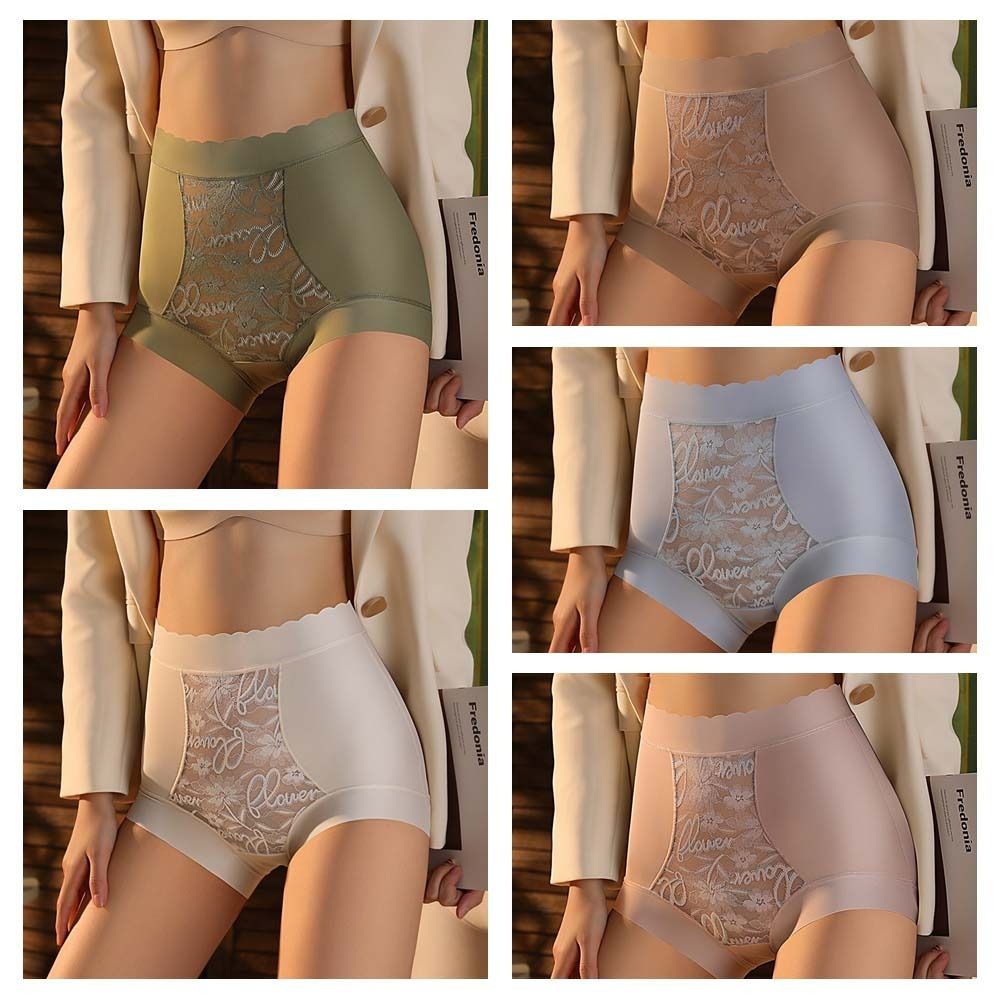 Ice Silk Panties Ice Silk Butt Lifter Briefs High Waist Seamless Underpants Lady