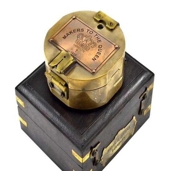 Антикварный рабочий компас Brunton Heavy Duty с деревянным футляром — подарок мужу — морской подарок