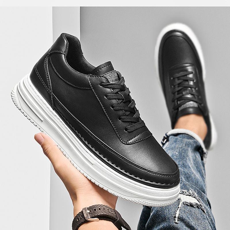 Men Leather 6/8CM Invisible Inner Height Increasing Shoes Outdoor Fashion For With Thick Soles Breathable Men Shoes Formal Shoes