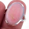 Кольцо из чистого серебра 925 пробы с натуральным розовым опалом ручной работы, размер 8 U1S86