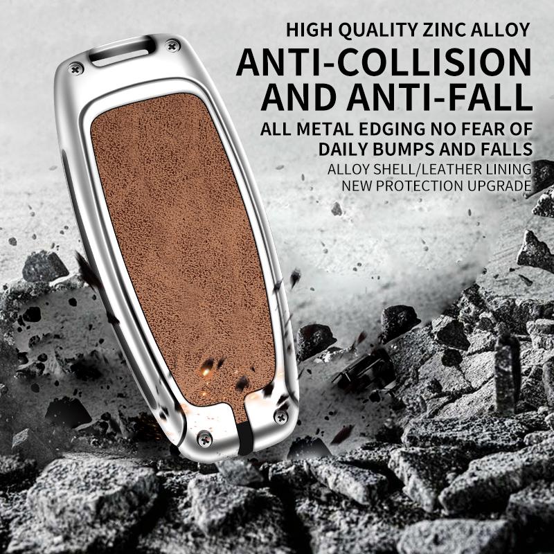 Чехол для автомобильного ключа из цинкового сплава и кожи, защитная оболочка для A3 A4 A5 A7 A6 C8 Q8 Q7 Q5 Q4 Q3 E-tron, аксессуары для автомобильного ключа