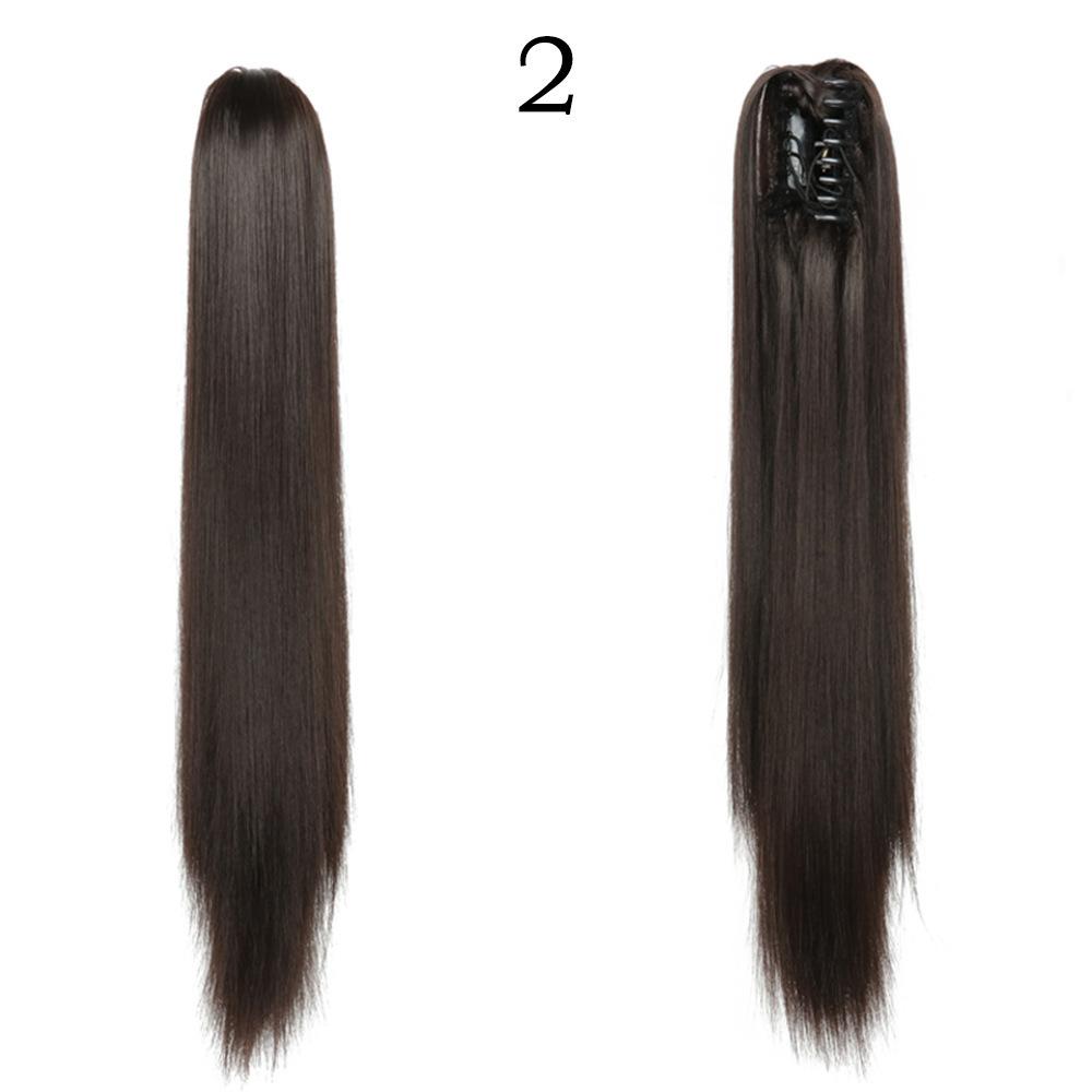 Ponytail Extension 22" Claw Clip in Ponytail Hair Extensions Long Straight Hair for Women Synthetic Hairpiece Daily Use