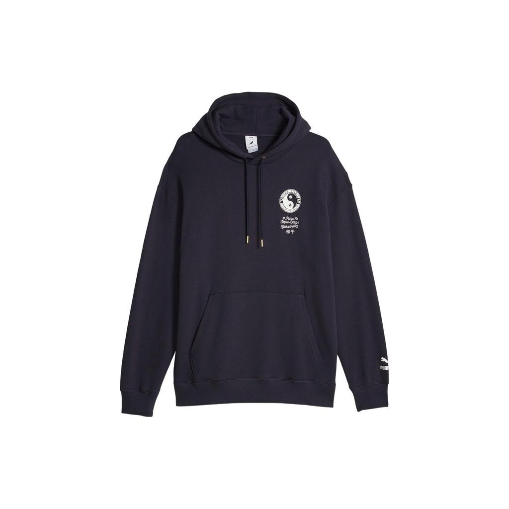 Puma X Staple Collab SS23 Letter Print Loose Hoodie Men Hoodie Navy-Blue 622202-16