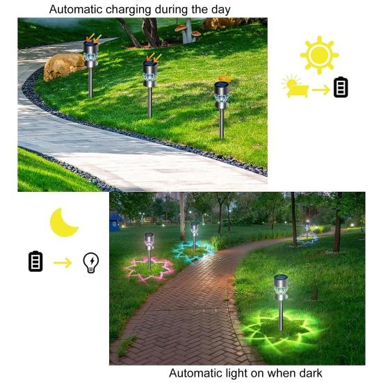 10 шт., солнечные дорожки, супер яркие IP65, водонепроницаемые газонные лампы на солнечных батареях, ландшафтное освещение, садовые украшения