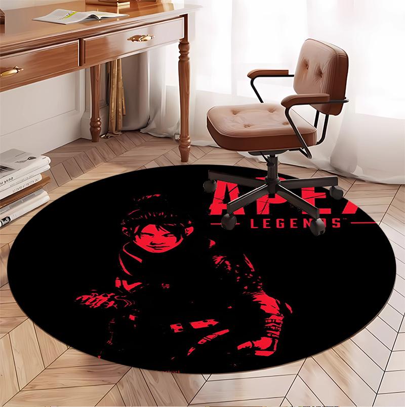 Apex Legends Pattern Round Rug, Indoor/Outdoor Mat, for Picnic, Gameroom, Bedroom, Office, Living Room, Home Decor Carpet, Birthday Gift