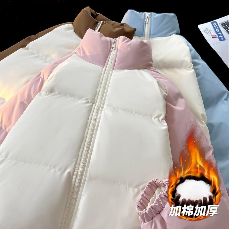 Новая хлопковая одежда мужская стойка воротник модная с капюшоном модный бренд сумка одежда сочетание цветов утолщенная теплая хлопковая одежда пара водонепроницаемая