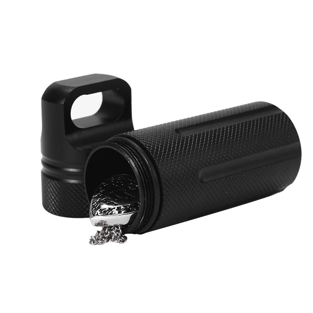 Открытый водонепроницаемый брелок для хранения лекарств, держатель для таблеток, контейнер для капсул (черный)