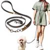 POOKIE Dog Leash, Shoulder, Waist, or Handheld, 3-Way, Hands-Free, Stylish, Cloth Canvas Fabric, Suitable for Multiple Pets (Set)