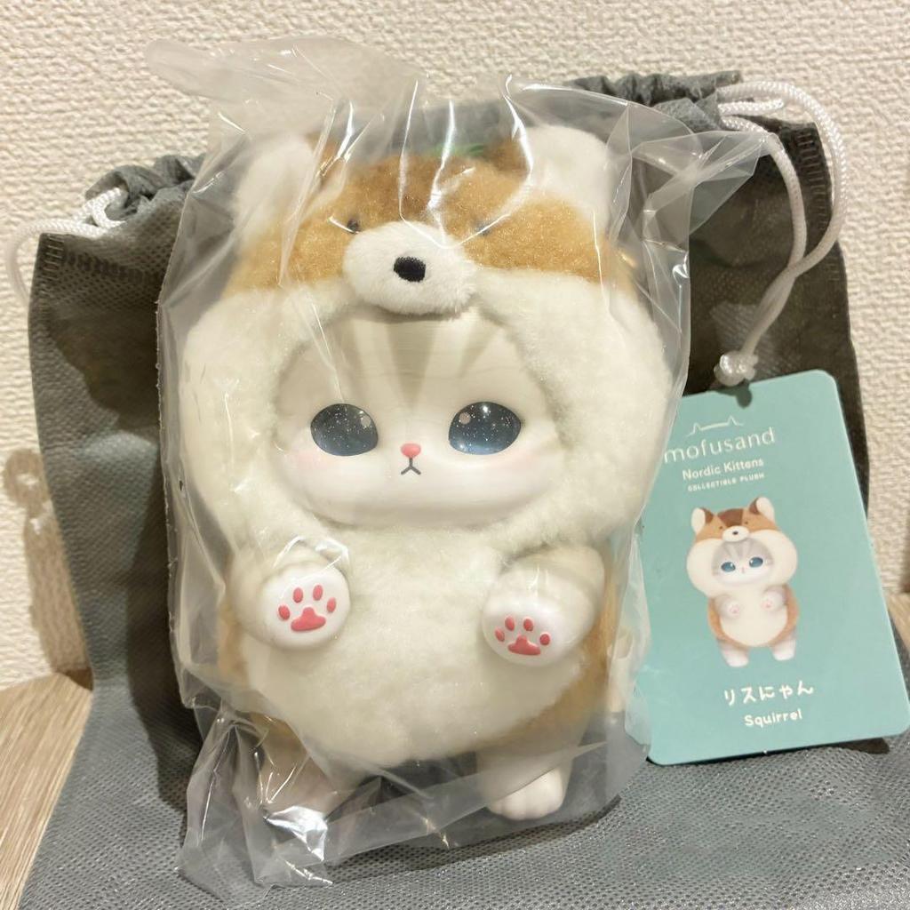 new Mofusand Shark Cat Cute Animal Vinyl Face Plush Pendant Keychain Bag DecorationCollection girl gift toy genuine figure