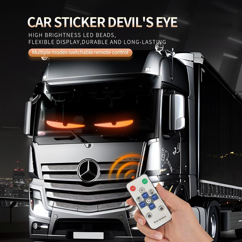 Devil's Eye LED Truck Sign Remote Control Scrolling Animation LED Matrix Pixel PanelLED Display Light for Car Truck Windshield