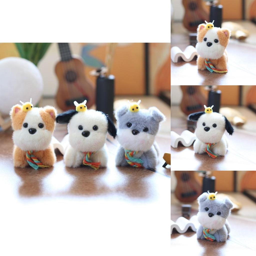 Plush Dog Keychain Stuffed Animal Backpack Charm Pp Cotton Gift For Kids Teens Room Decor