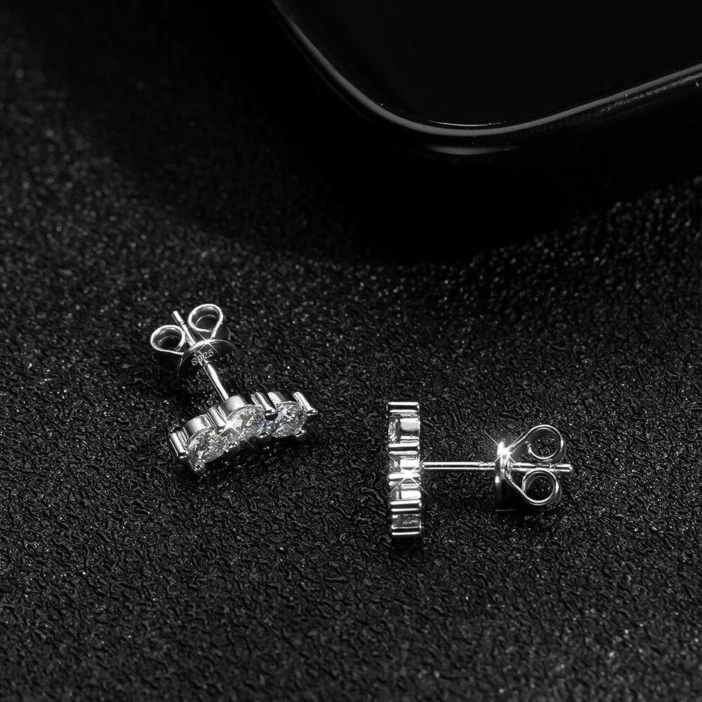 D Color VVS1 Full Moissanite Earrings for Women Classic Trendy Party Daily Wear GRA Certified S925 Sliver Plated 18k Earring