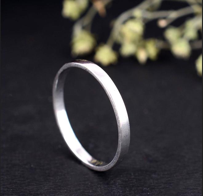 Dainty Silver Stacking Ring | Minimalist Plain Band | Simple Sterling Silver Everyday Ring | Thin Wedding Band Gift for Her
