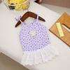 Pet Clothes Spring and Summer New Suspender Princess Dress Tulip Suspender Teddy Dog Small Fresh Floral Pit Strip Skirt