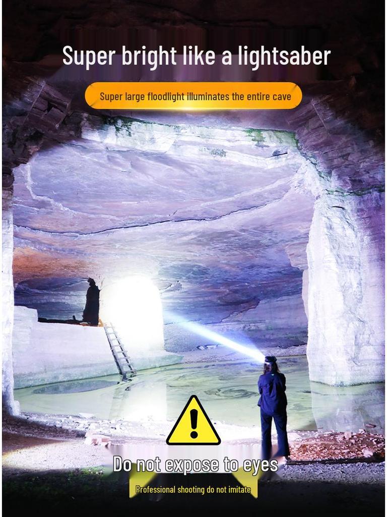 Douyin Rechargeable Long-range Headlamp: Strong Light, Lithium Battery, Perfect for Camping, Fishing, and Outdoor Adventures