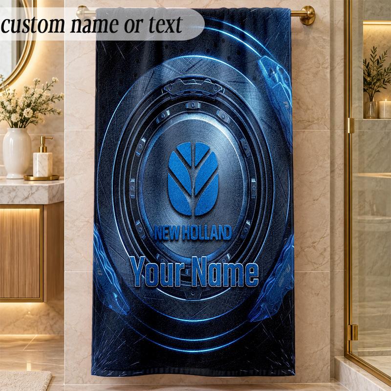 Beach TowelNew Holland Custom Name Text Personalized Soft Towel for Beach Pool Indoor Home Decor Gift