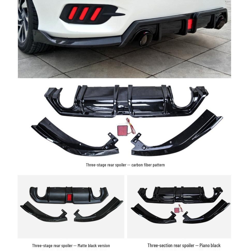 Комплект заднего спойлера-губы для Civic 10-го поколения со светодиодами