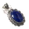 Lapis Lazuli Gemstone Handmade 925 Sterling Silver Jewelry Pendant 2.32" a2K82