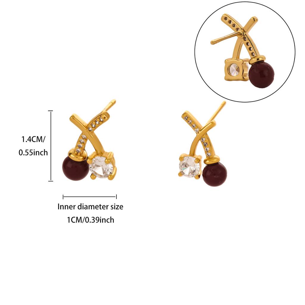 Imitation‑Pearl Star‑Pendant Women Earrings, 18K Gold‑Plated Copper Versatile Temperament Ear Jewelry