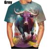 Bull Series 3D Trend Printed Adult Casual Fashion Short Sleeved T-shirt