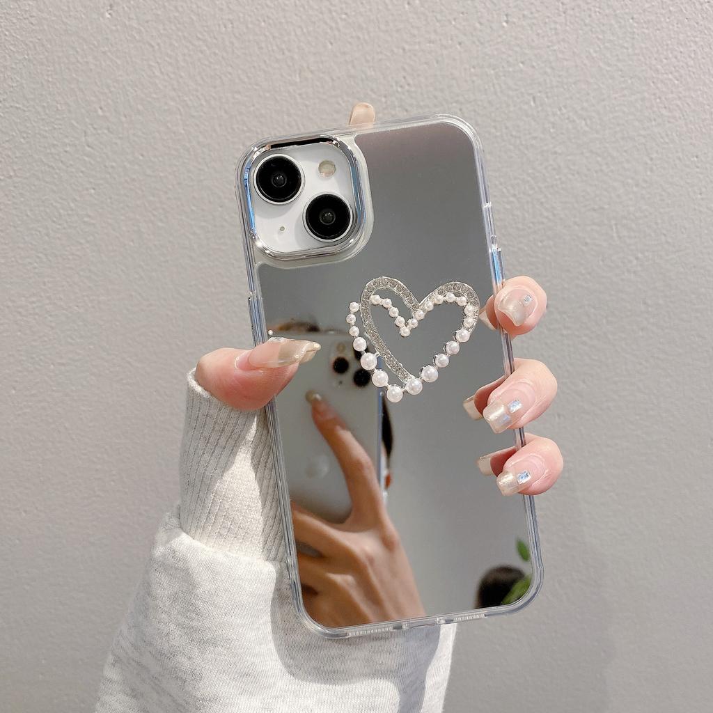 Acrylic Mirror Suitable for Apple 15promax Protective Case Love Iphone13 16 Mobile Phone Case 14 Girl