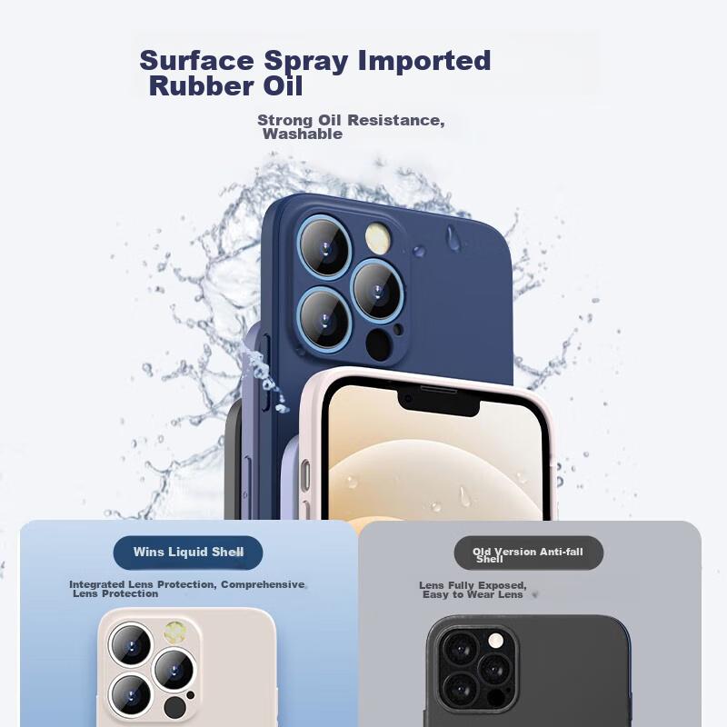 Pisen IPhone 13 Mini Case, Flexible Liquid Silicone Protective Cover, Full Protection Shockproof, Ultra-Thin Soft with Straight Edges, Lavender Gray
