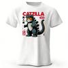 Creative Monster Cat Pattern Cotton Short Sleeve New Mens Sports Fitness Top Soft Large Loose Fashion Casual Tshirt Top