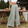 Summer Khaki Casual Cotton Linen High Waist Pants For Women Office Lady Loose Trousers Fashion Solid Baggy Pants Spodnie 24852