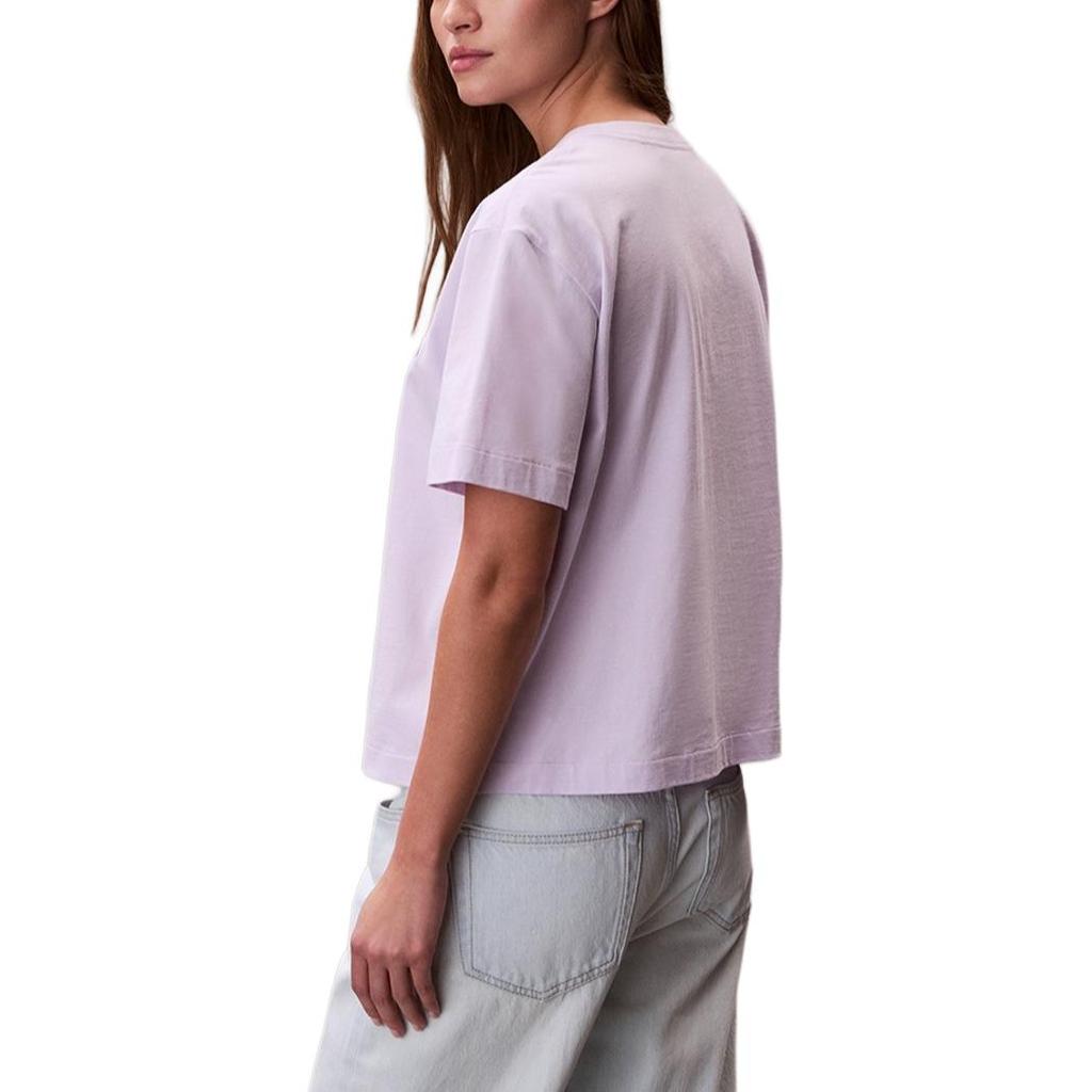 Calvin Klein Женская футболка с логотипом, круглый вырез, свободная, короткий рукав, топ 47F801G-3OQ