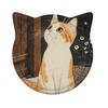 1/6Pcs Cartoon Cat Themed Ceramic Drink Coasters Water Absorbent Fantasy Atmosphere Coasters Home Kitchen Decor