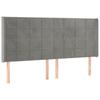 Box Spring Bed with Mattress & LED Lights Light Grey 180x200 cm Velvet