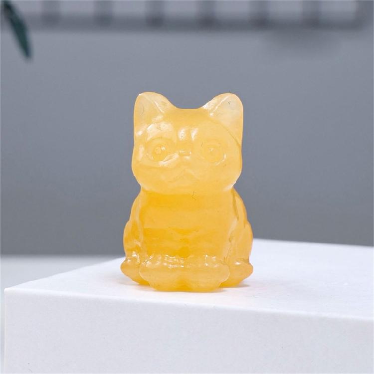 Изящная резная фигурка кошки из кристалла для удачи. Идеальный подарок для друга, детей