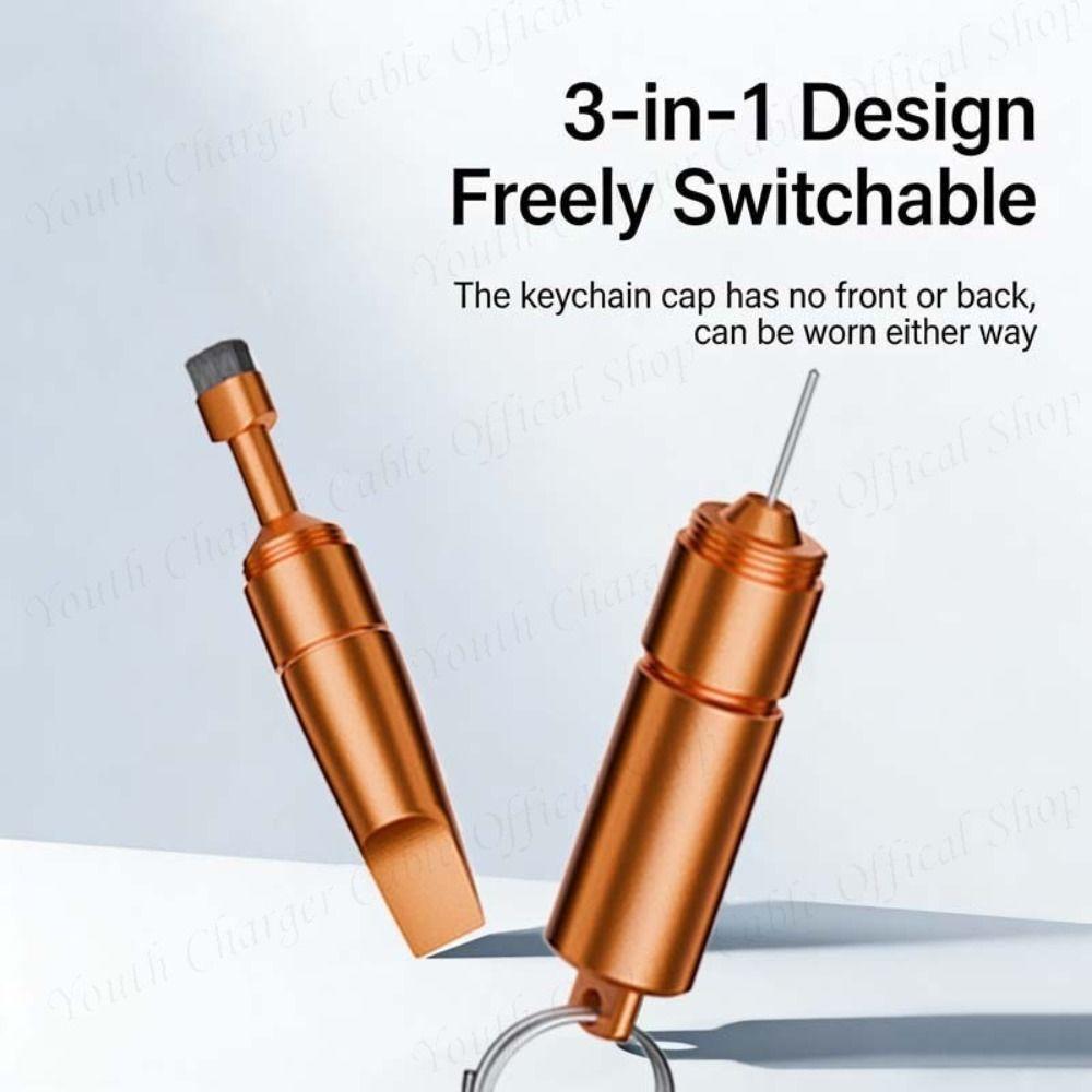 Cleaning Brush 3-in-1 Keychain Tool Multitool Eject Pin Reset Tool Opening Packages