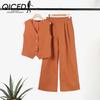 Casual and Fashionable Solid-color Set of Waistcoat and Long Pants Collage and Patchwork Two-piece Set