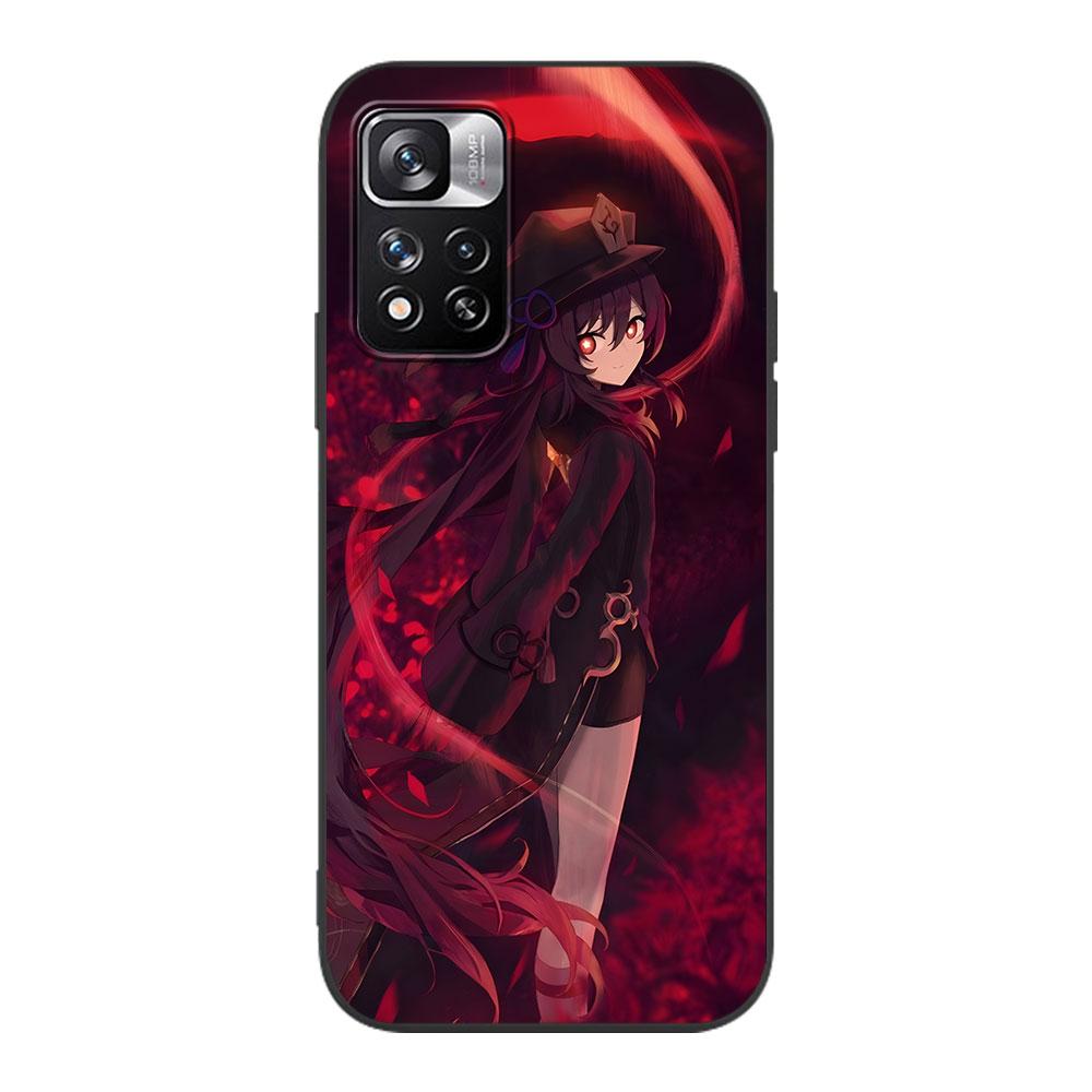 Hu Tao Genshin Impact Case for Xiaomi Redmi 10A 10C 9C 12C 9A 9i 10 12 9 Prime 9T K40 Pro Black Soft TPU Mobile Phone Bag Cover