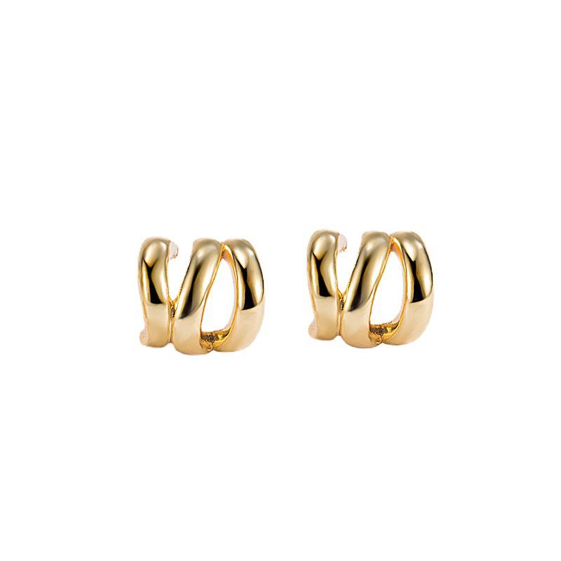 High-End Three-Layer Metal Circle Stud Earrings: Unique, Trendy Design for Women, 2022