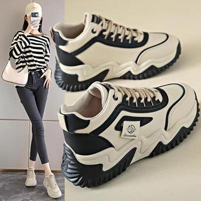 Обувь для папы, женская, новая, весенняя, универсальная, на платформе, женская, высокая, повседневная, спортивная, весенняя и осенняя женская обувь