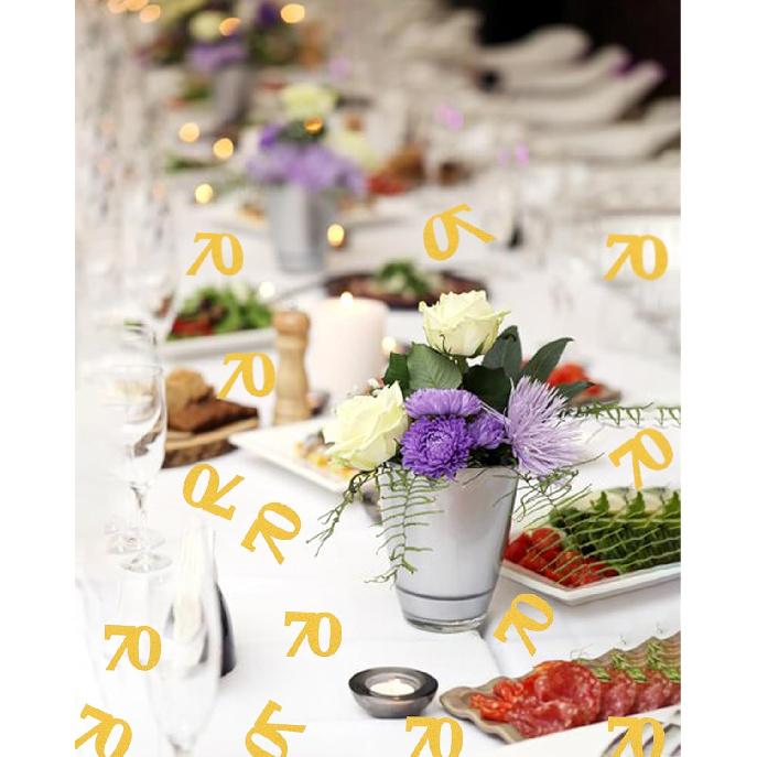 Number 70 Confetti Birthday Decorations - Gold Glitter 70th birthday Confetti Table Scatters Decorations Supplies for Birthday Anniversary Party