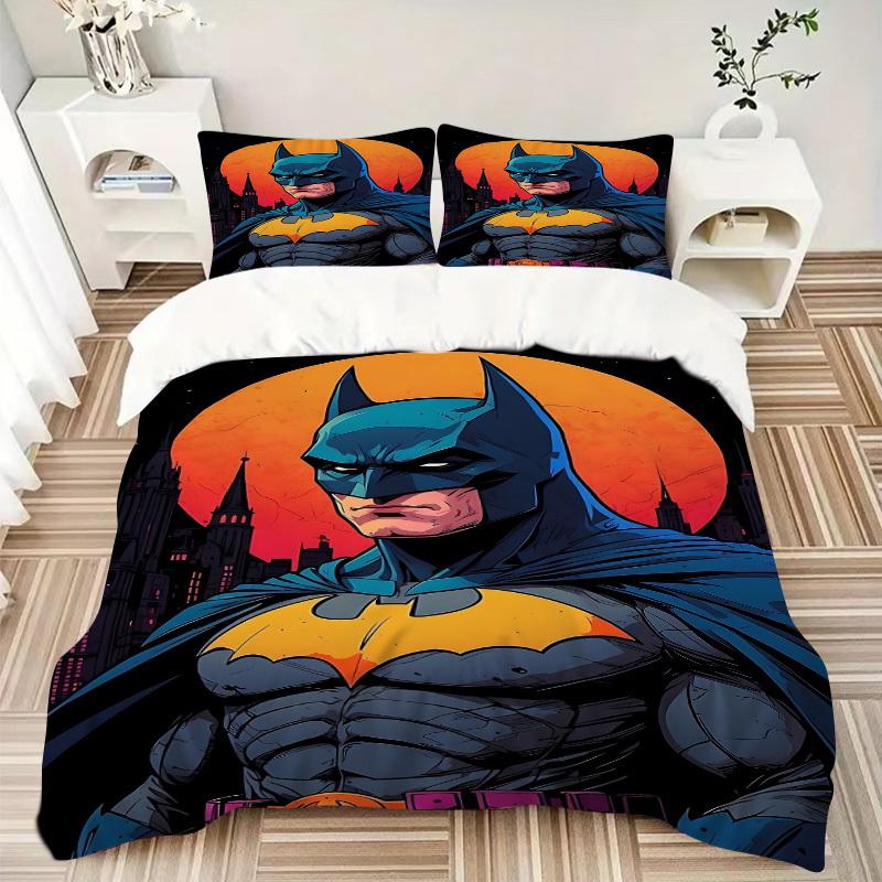 3pcs Batman Cover Set,Soft Comfortable Duvet Cover,Guest Room (1*Duvet Cover + 2*Pillowcases, Without Core) yy251024104