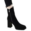 Fashion High Heels Women Ankle Boots Elegant Chunky Suede Shoes Designer 2025 Winter Trend New Fashion Party Boots Woman Pumps Botas
