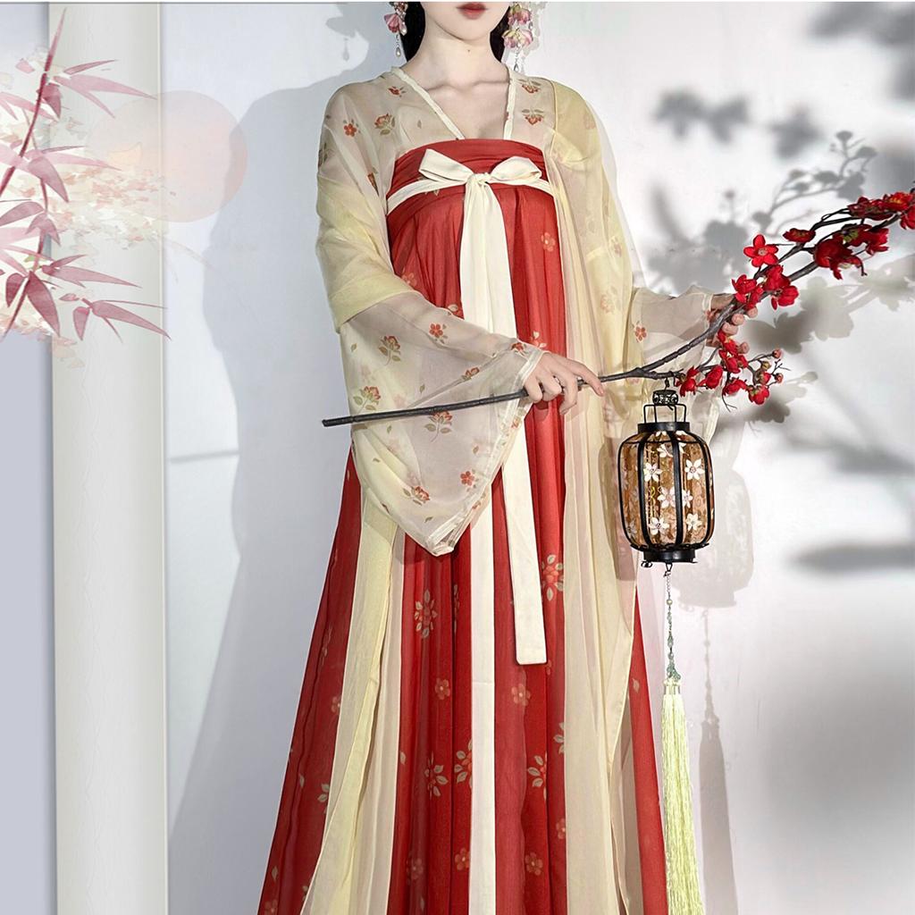 Restore The Chinese Tang Dynasty Style Hanfu Women, Breast-length Skirt Suit For Women