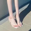 Ladies Shoes Open Toe Women's Slippers Fashion Dress Slippers Women Narrow Band Square Toe Thin Heels Modern Thong Sandals