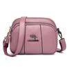Women'S Soft Leather Shoulder Bag Splicing Fashion Messenger Bag Multi-Layer Mobile Phone Change Bag