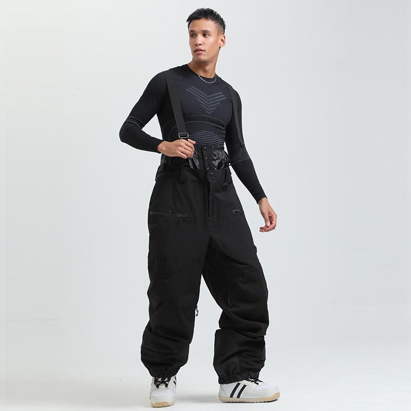 Winter New Skiing Pants Thickening Warm Ski Overalls Men Loose Snow Clothes Outdoor Windproof Snowboard Trousers Waterproof Pant